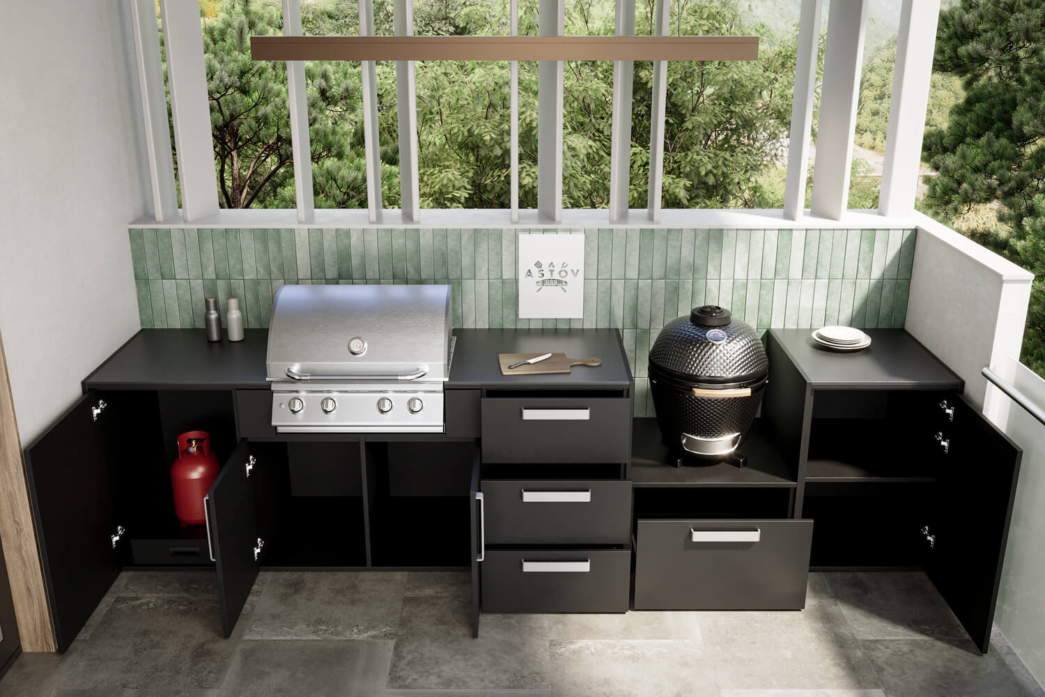 Комплект BBQ Астов Делюкс № 4 (ширина 3580 мм)