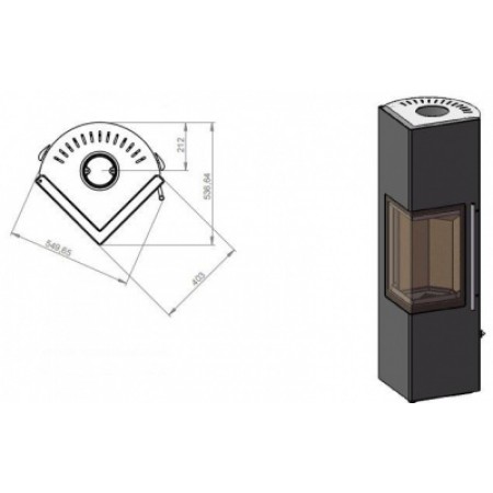 Печь EMBER Стеван 700 XL white
