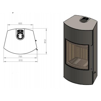Печь EMBER Гордана 480 L+ black