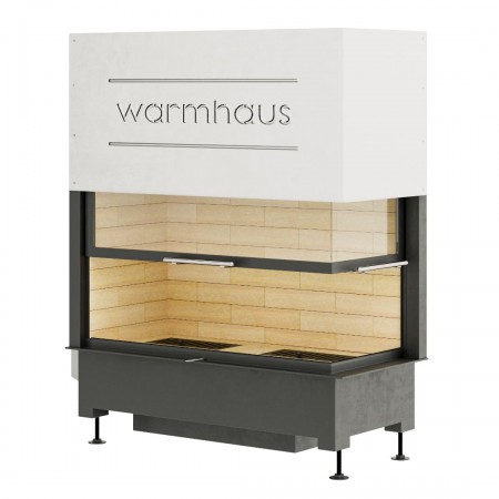 Каминная топка Warmhaus с правым угловым стеклом KANT R 100/57h