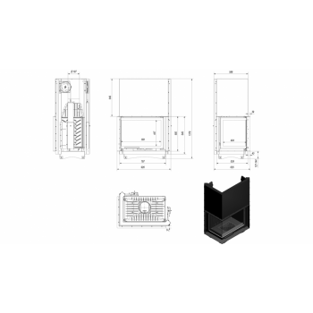 Каминная топка Kratki AMELIA L BS G