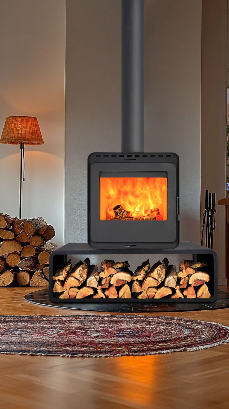 Печь камин Denner Fire Lumen Nest с дровником