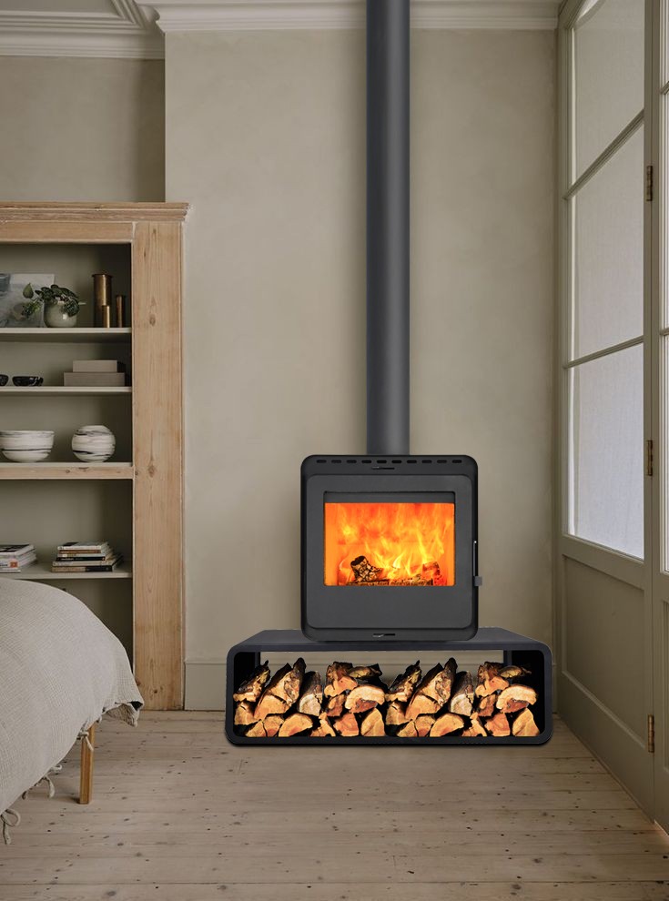 Печь камин Denner Fire Lumen Nest с дровником