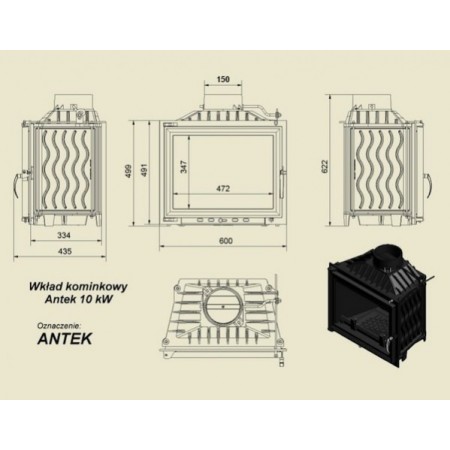 Каминная топка Kratki ANTEK 150