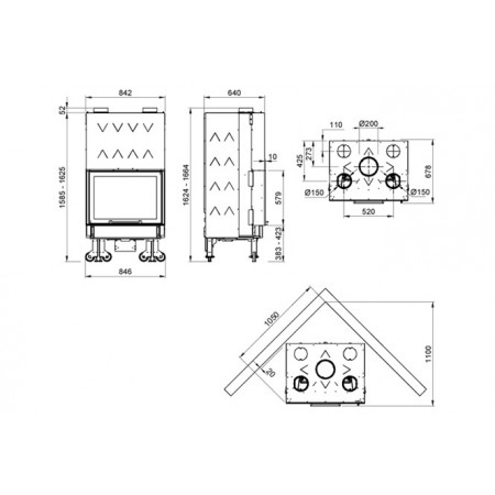 Каминная топка La Nordica Monoblocco in Ironker 750 Piano