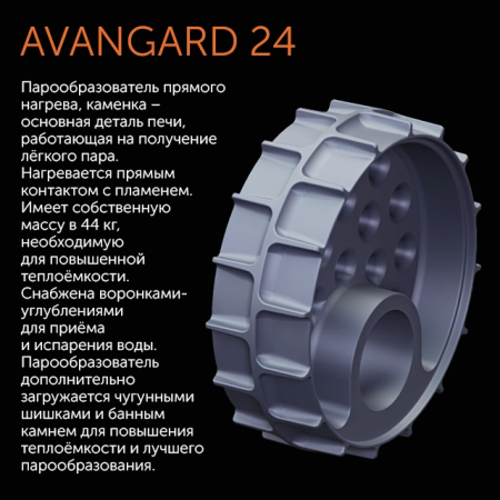Печь Авангард ЗК 25 (П2) Ураган в круглой сетке